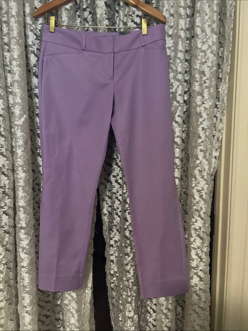 Women's Lavender Straight-Leg Dress Pants